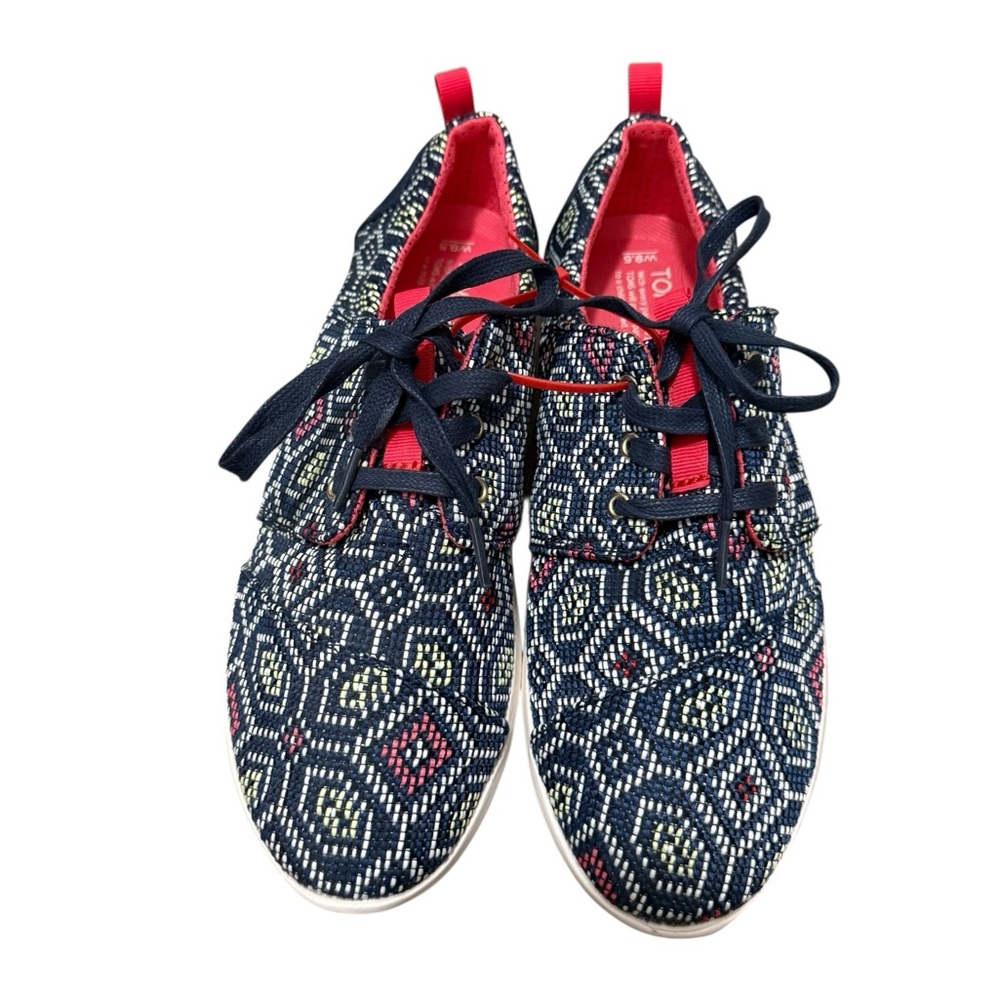 New Toms Navy Knit Lace-Up Sneakers